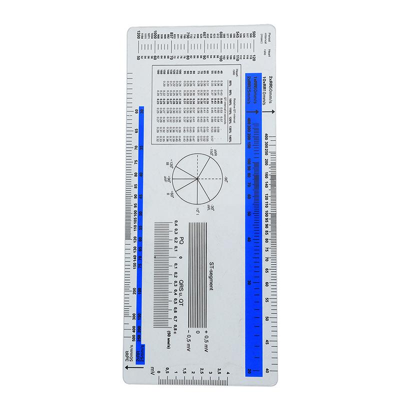 Линейка ЭКГ Карманный справочник для студентов ЭКГ Линейка электрокардиограммы Кардиограмма Прозрачная мягкая линейка сердечного ритма