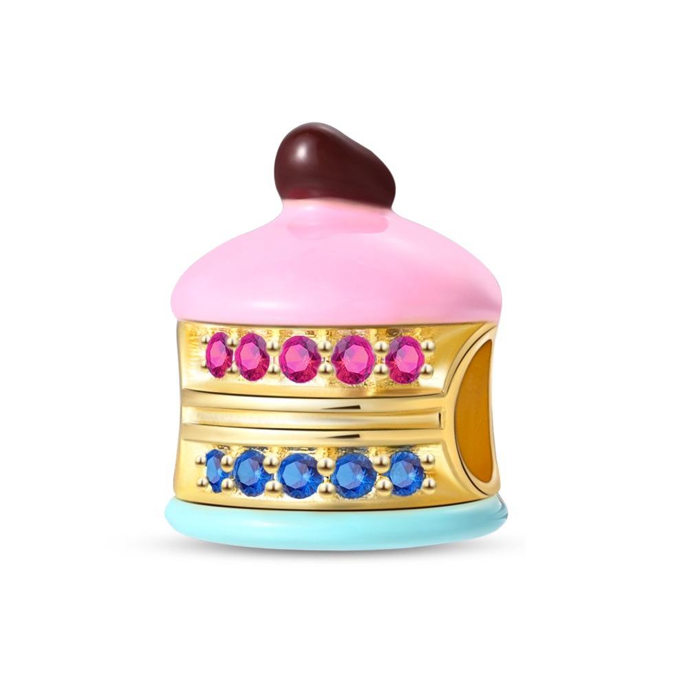 DIY ювелирные аксессуары браслет S925 серебро изысканные макаронные чипсы шоколадный торт кулон подвеска бусины