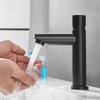 Black 304 Stainless Steel Bathroom Basin Faucet Pressure Public Toilets Washbasin Faucet Single Cooling Delay Sink Faucet