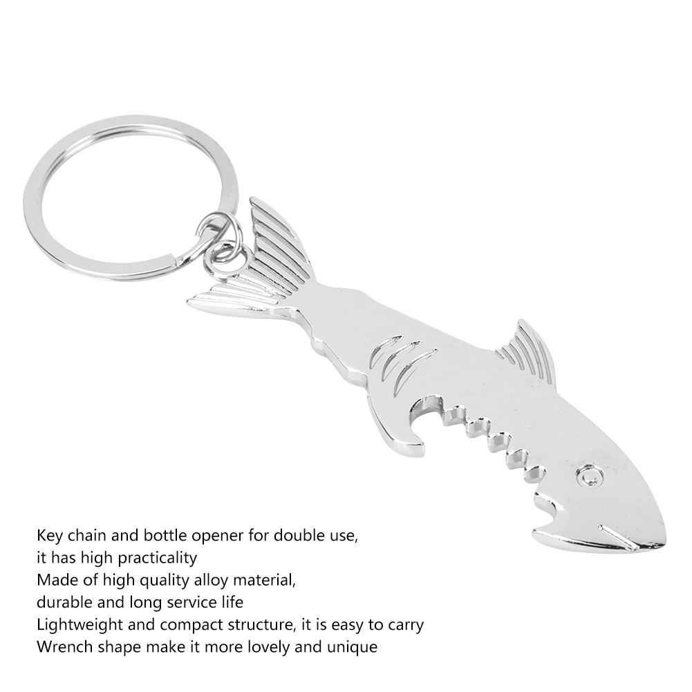 Metal Fish Shape Key Ring Bottle Opener Bag Key Chain Hanging Pendant