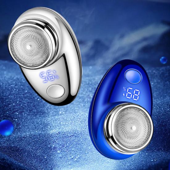 Мужская электробритва с цифровым дисплеем Type-C, перезаряжаемая мини-роторная бритва для путешествий, портативный беспроводной инструмент для удаления волос, триммер для бороды