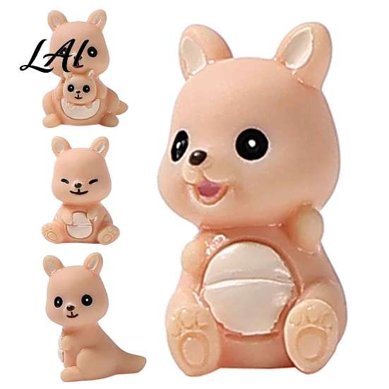 Small Resin Crafts 4Pcs Mini Kangaroo Figurines Cute Animal Miniature for Figurines Fairy Garden Decor DIY Craft Ornament Desk Decoration