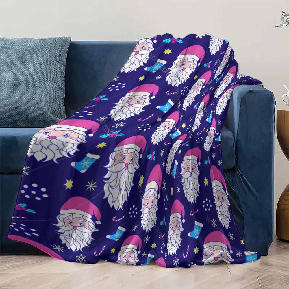 Soft Throw Blanket Cozy Flannel Fleece Warm Home Decor Bedspread Queen Size Gift Idea Holiday Christmas Pattern