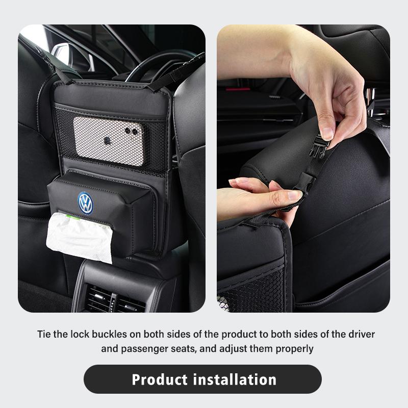Emblems Car Seat Organizer Pocket Auto Seat Storage Bag Accessories For Volkswagen VW Polo Jetta Sagitar Magotan Passat B5 B6 B7 BDI1