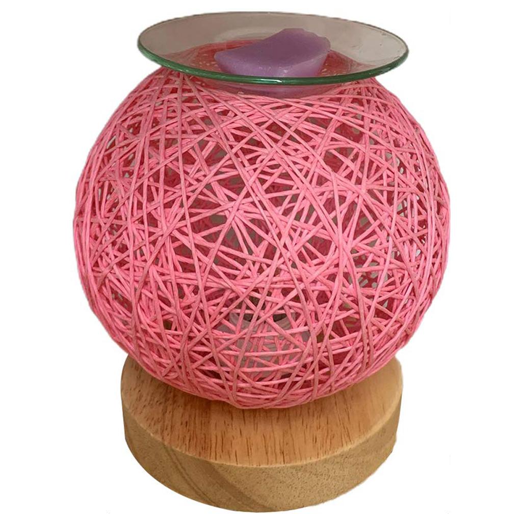 Ротанговый шар Лампа для восковых ароматов с диммером Декоративный ночник Аромадиффузор Свет Устройство для плавления воска, вилка EU