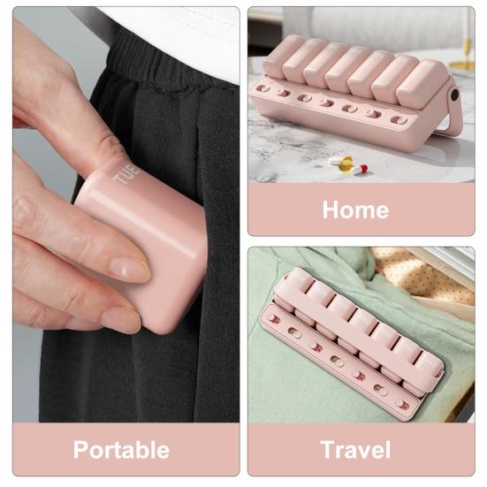 Weekly Pill Organizer Leakproof Large Capacity Multipurpose Compact Portable 7-Day Travel Pill Case Daily Medicine Organizer