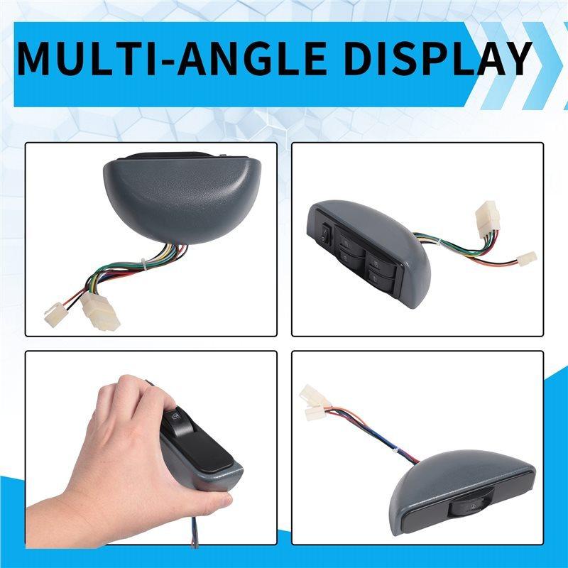 SXR-12V Car Universal Crescent Power Window Switch Kit 4-Door Power Window Switch Car Electric Window Lift Switch Kit