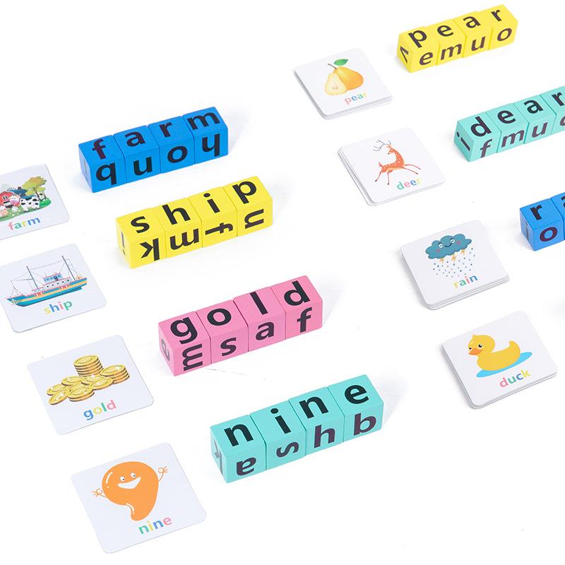 Children'S English Cards, Word Spelling, Building Blocks, Parent-Child Interaction Table Games, Baby Educational Toys