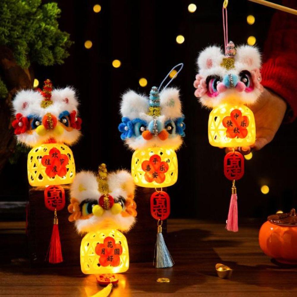 Lion Dance Theme Mid Autumn Light Lantern DIY Festival Lantern Traditional Festival Decor
