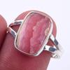 Natural Rhodochrosite Gemstone Handmade 925 Solid Sterling Silver Ring S.9 R3g48