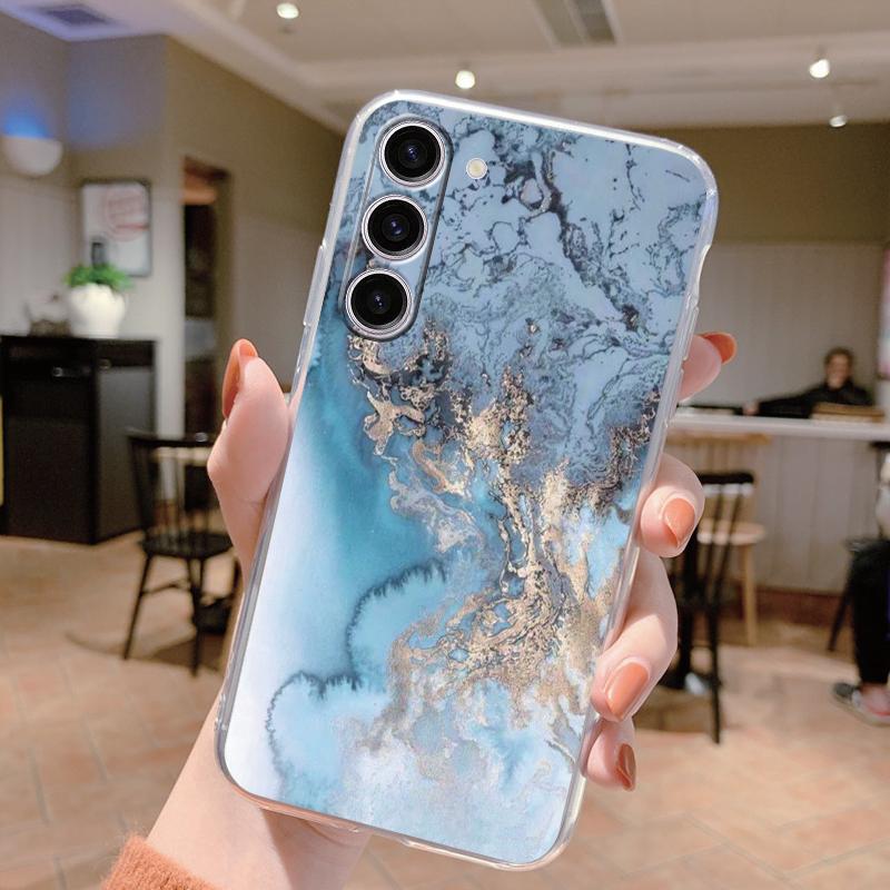 Для Samsung Galaxy S24 Чехол S24 Plus S 24 Ultra Чехол для телефона Мраморный Прозрачный Coque Мягкий ТПУ Fundas Для Samsung S25 FE S25+ Чехол