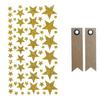 Gold Glitter Star Stickers + 20 Pennant Kraft Labels