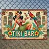 Металлическое Настенное Искусство Винтажный Тики-Бар Тропическая Танцовщица с Попугаем для Дома Гаража