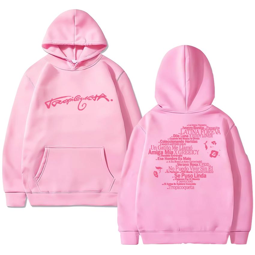 Singer Karol G Tropicoqueta 2025 New Album Double Sided printed Hoodie Men women Trend Casual pullover Unisex Fleece Sweatshirt