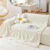 3D Jacquard Plush Sofa Towel for Couch Winter Warm Coral Velvet Sofa Covers Solid Soft Universal Slipcovers Living Room Decor