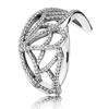 New 925 Sterling Silver Ring Light As A Feather Eternity Braided Love Twin Butterfly Ring With Crystal For Women Jewelry
