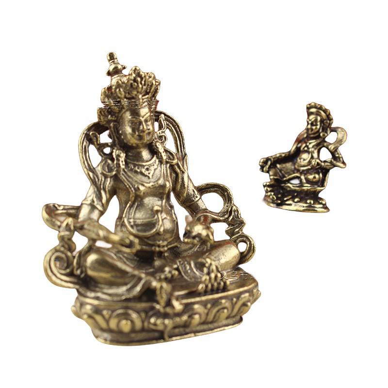Golden Brass God of Wealth Buddha Statue for Home and Office Decor - Perfect Gift for Housewarming and Blessings.