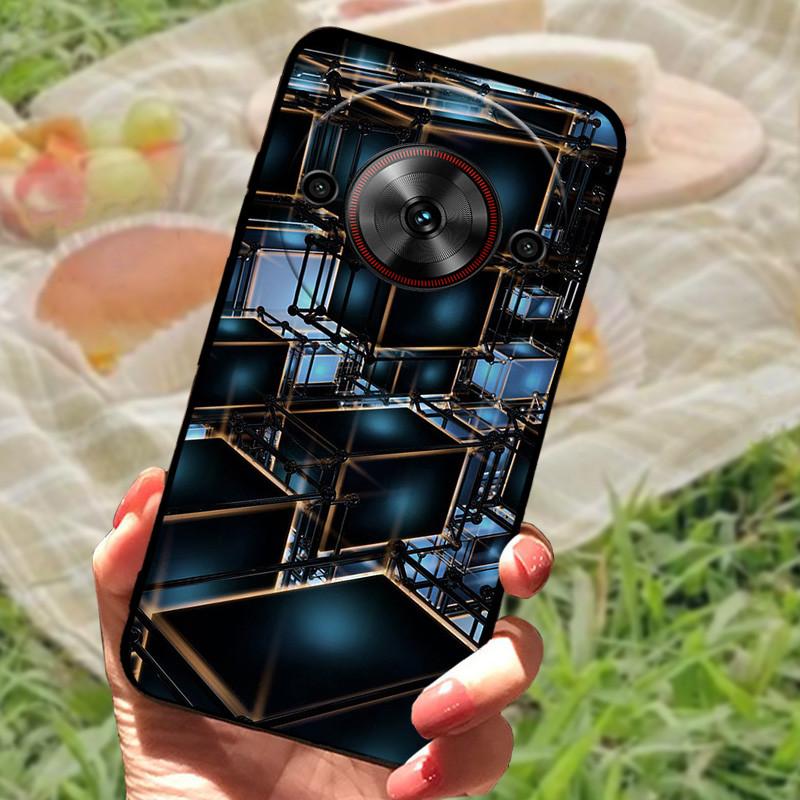 Чехол-бампер для ZTE Nubia Focus 5G, силиконовый, мягкий, с рисунком мрамора, черный, защитный