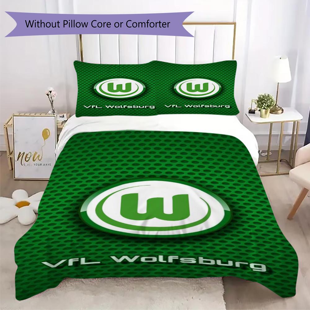 VfL Wolfsburg Pattern Bedding uilt Set uilt Cover Pillowcase Home Decoration Birthday Gift (1 * duvet cover + 2 * pillowcase without core)101