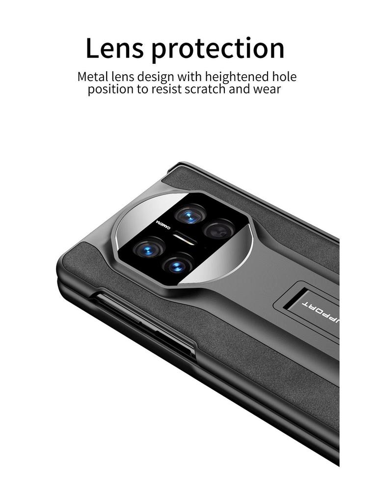 Чехол для телефона Huawei Mate X3 из матовой кожи с магнитным шарниром и подставкой