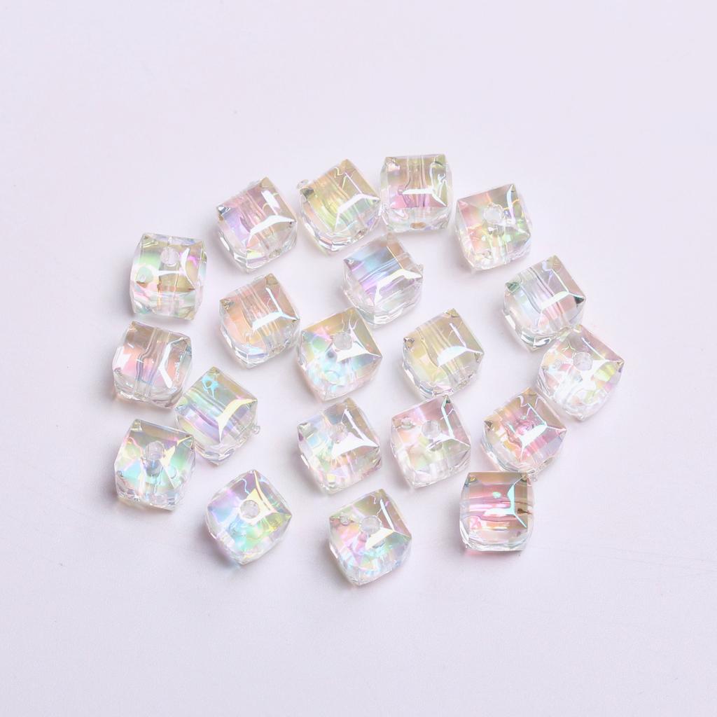 DIY часть смолы чешские хрустальные серьги браслет подвески 8 мм ремесленные бусины куб квадратные граненые с УФ покрытием свободные 20 шт./пакет для изготовления ювелирных изделий бусины