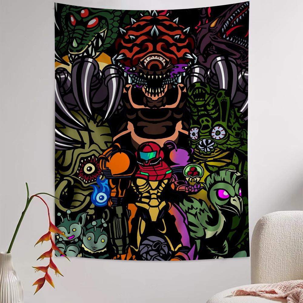 Аниме-гобелен в стиле Metroid, подвесной, Таро, Хиппи, настенные ковры, Декор для общежития, дома