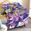 Adventure Game Genshin Impact Cartoon Flannel Blanket Cozy Bed  Lightweight Soft Throw  Sofa Quilt for All Seasons