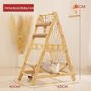 Solid Wood Cat Climbing Frame with Sisal Scratching Board & Hammock - Wear-Resistant, Non-Chipping Design.