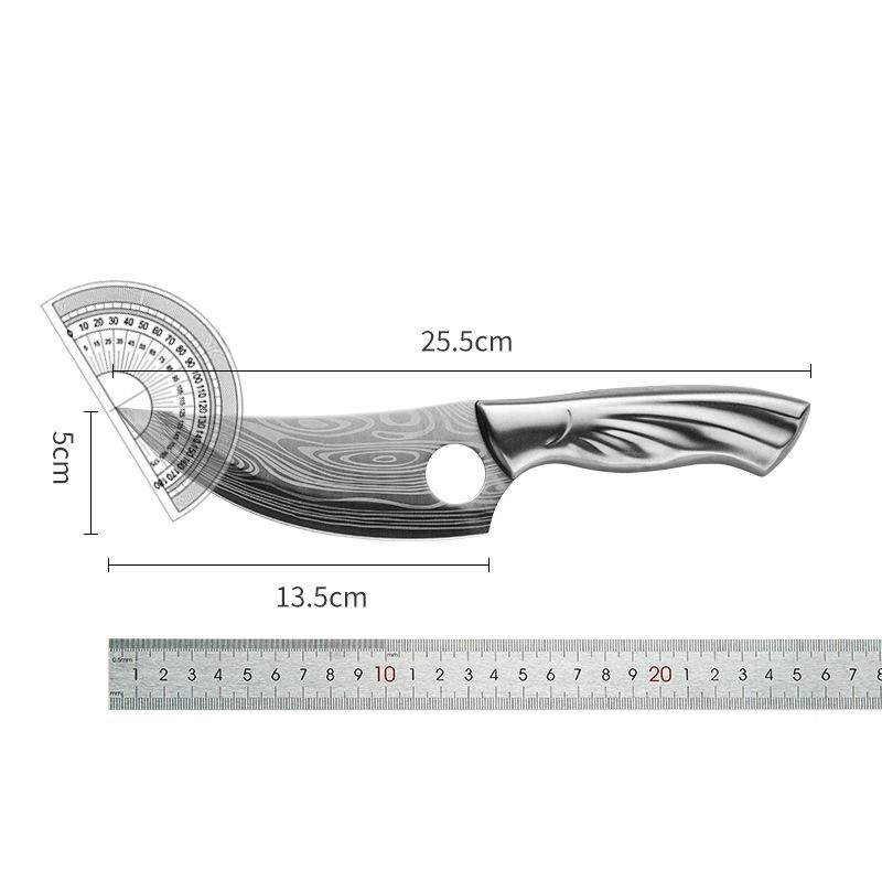 Нож для обвалки из нержавеющей стали с лазерным узором из дамасской стали Кухонный нож из нержавеющей стали Кованый нож для обвалки Маленький ятаган Нож для мяса
