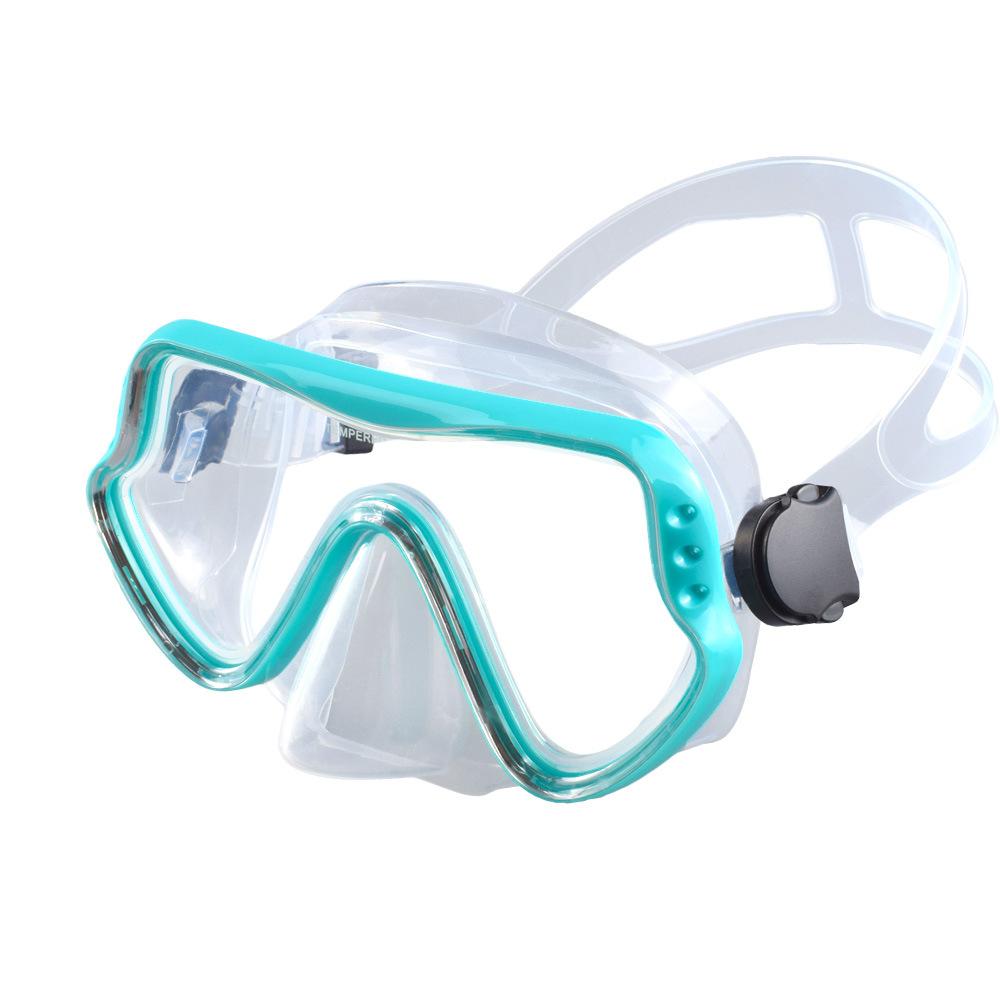 Маска для снорклинга, очки для плавания, силиконовая юбка для подводного плавания с аквалангом, линза из закаленного стекла, широкий обзор для тренировок с регулируемым ремешком для носа