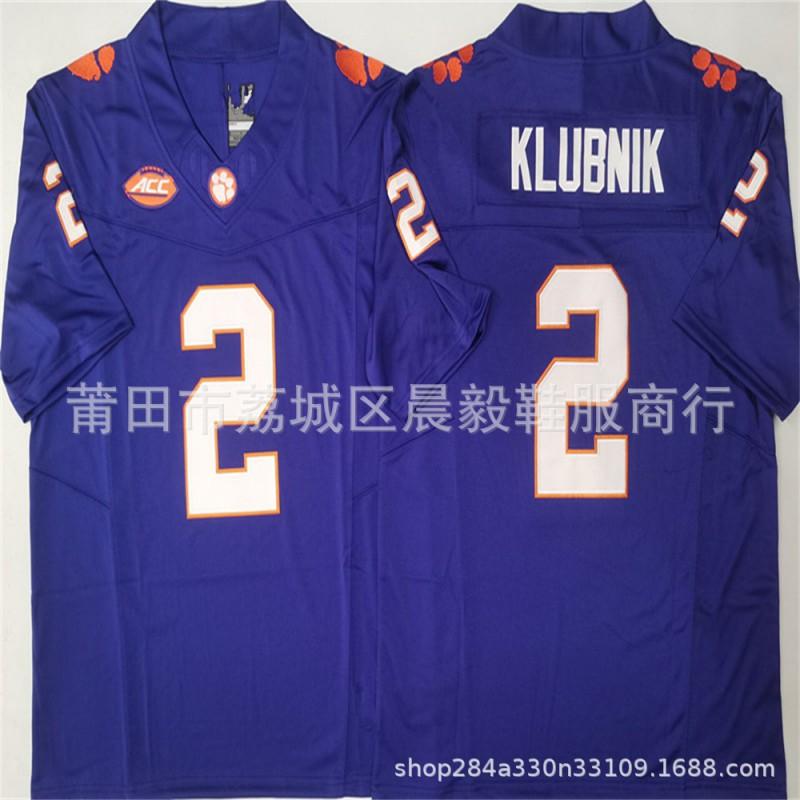 Clemson Tigers College Football Jersey 2 KLUBNIK Embroidered NCAA Team Sport Uniform Men