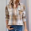 Женская классическая рубашка в стиле ретро в клетку, свободная повседневная блузка, клетчатые топы на весну и осень