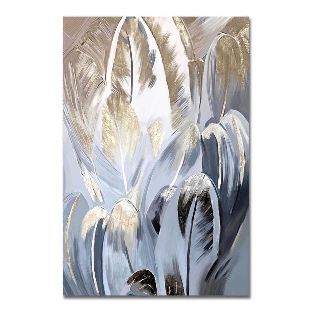 Абстрактные золотые пальмовые листья, постер, декор для комнаты, скандинавское растение, холст, картина, настенное искусство для гостиной, интерьер, домашний декор