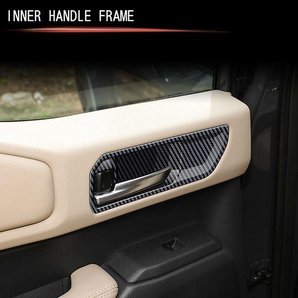One set Carbon Fiber Texture ABS Door Cup Panel & Inner Handle Frame for Toyota Interior