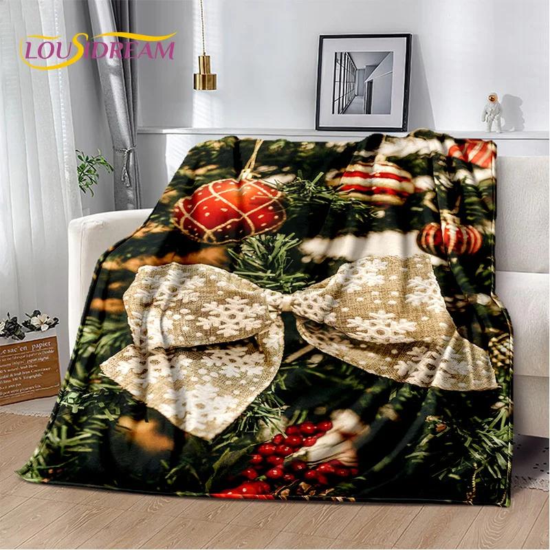 Merry Christmas Tree Santa Claus Gift Plush Blanket,Flannel Blanket Throw Blanket for Living Room Bedroom Bed Sofa Picnic Hiking