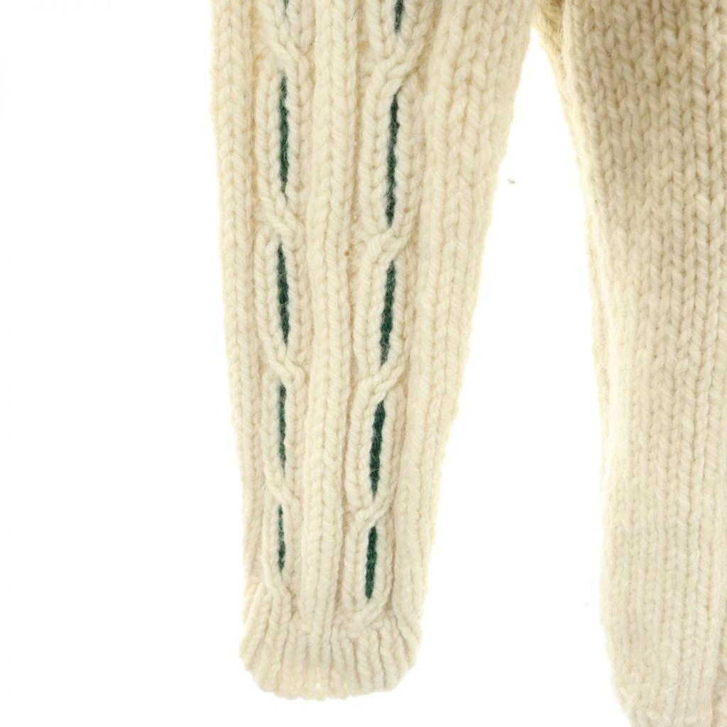 ВИНТАЖНЫЙ кардиган крупной вязки с длинным рукавом 80-х 90-х годов цвета слоновой кости для мужчин, б/у