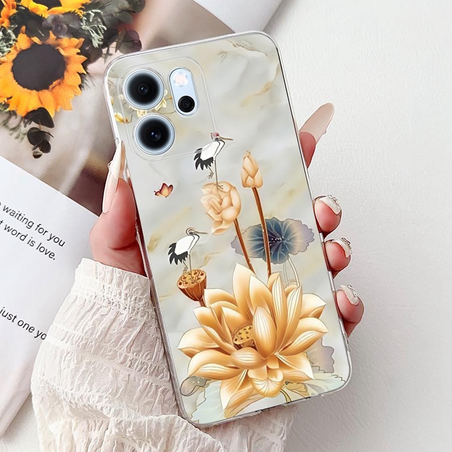 Чехол для телефона OPPO Reno14 F 5G Capa Мягкий силикон Новый цветочный Защитная задняя крышка Для Oppo Reno 14F 14 F CPH2743 Fundas Coque