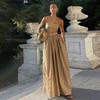 Women Elegant Cotton Camisole Top Casual Skirt Suit 2025 Spring and Summer Fashion Solid Color Sexy Wrapped Vest Long Skirt Set