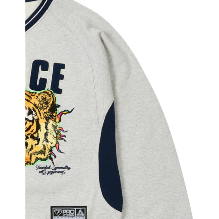 Palace Tora Tora Crew Серый меланж Унисекс Топы P28CS061