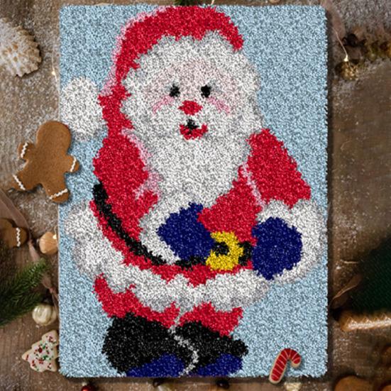 Коврик для самостоятельного вязания крючком, набор для веселого отдыха в рождественском стиле, предварительно напечатанная основа, ковер ручной работы