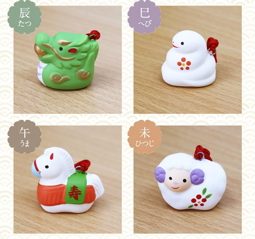 Статуэтка зодиака Осака Чосэйдо, новогоднее украшение, украшенное на каждый год, керамическая посуда со знаком зодиака, оригинальная деревянная бирка, бесплатный бонус, змея, змея, земной колокольчик