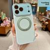 360° Вращающаяся Магнитная Подставка Кожаный Чехол для iPhone 17 Pro Max 16 15 Plus Ударопрочный для Magsafe Защитная Крышка Камеры