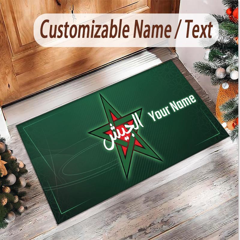 Personalized Crystal Velvet Carpet Morocco Football Pattern Non Slip Floor Rug