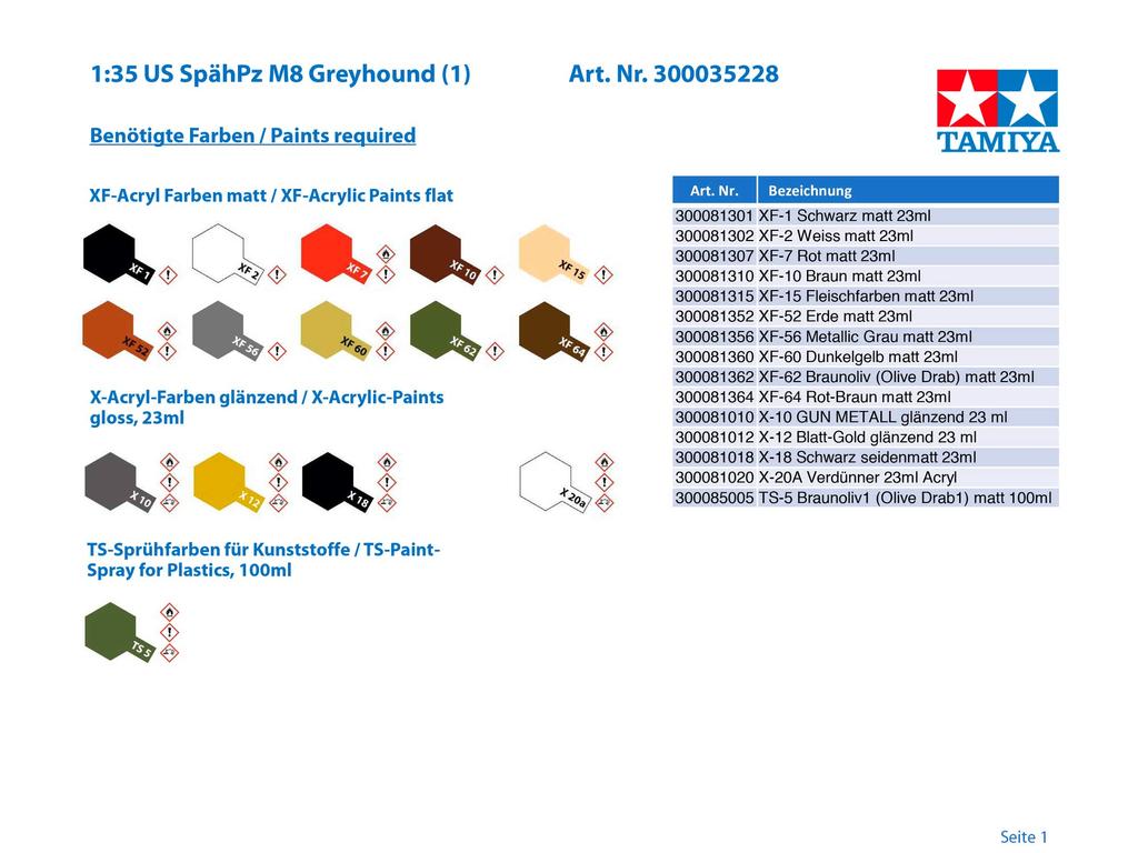 Tamiya Военно-миниатюрная серия Армия США Американская легкая бронемашина M8 Greyhound Пластиковая модель 35228 1/35 №228