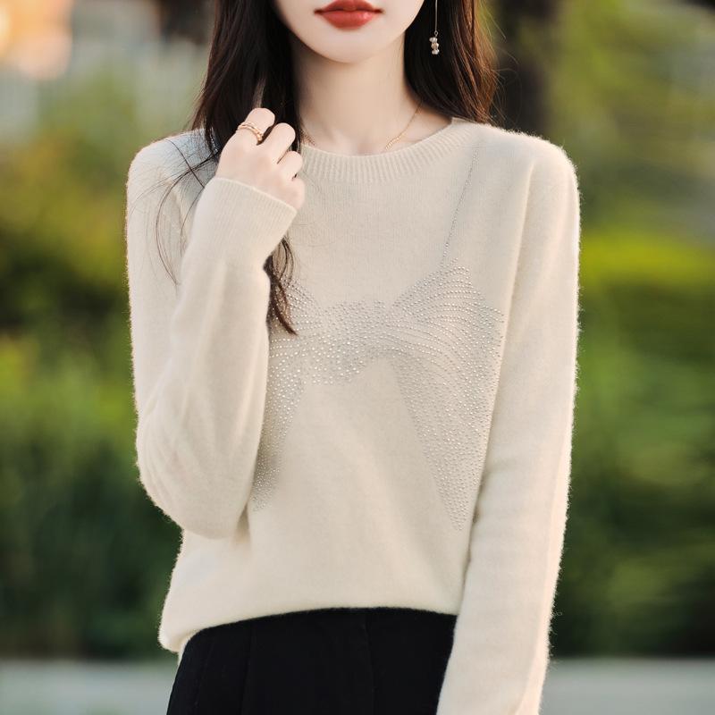 DAFIFY Женская мода повседневная осень-зима однотонный принт длинный рукав O-образный вырез свитера