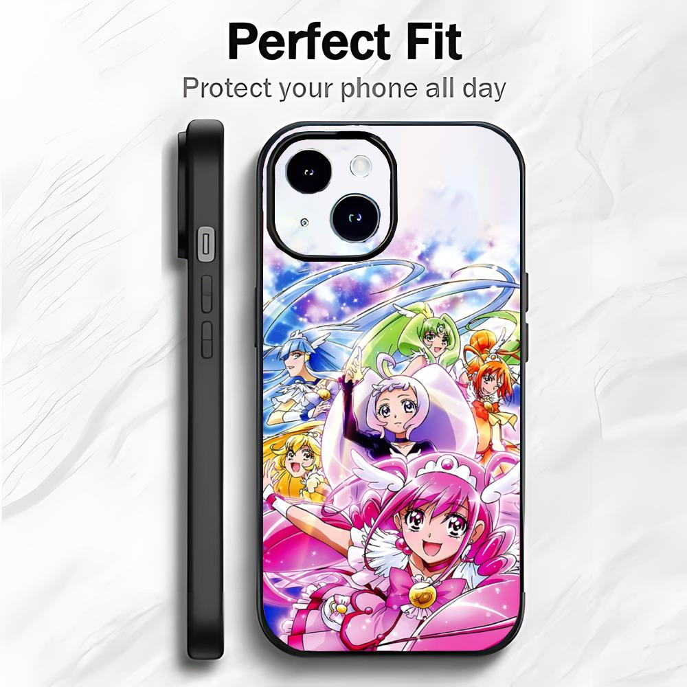 Милый Волшебный Аниме S-Улыбка Pretty Cure Чехол для Телефона Чехол для Телефона Мягкая Упаковка Легкий Для iPhone17 16 15 14 13ProMax