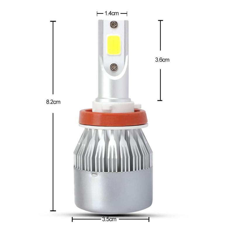 Желтая автомобильная фара C6 H8/9/11 взрывозащищенная ударопрочная прочная автомобильная фара 72 Вт 8000 лм 3000 К автомобильная фара