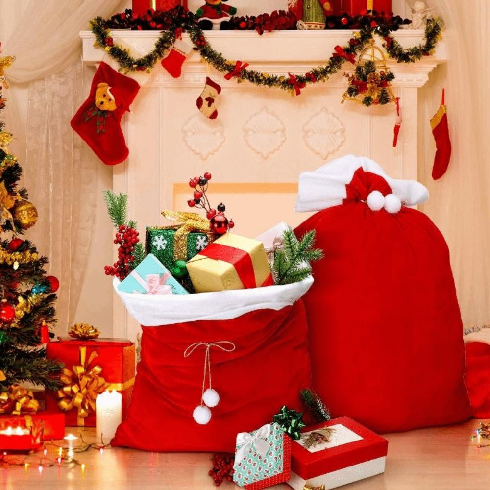 Creative Extra Large Christmas Bag Huge Candy Bag Easy Packaging Plush Storage Pouch  Holiday Gifts