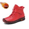 Leather Short Boots Snow Boots Plush Female Platform Boots Non-slip Winter Casual Shoes Fur Warm Ankle Boots for Women Sneakers