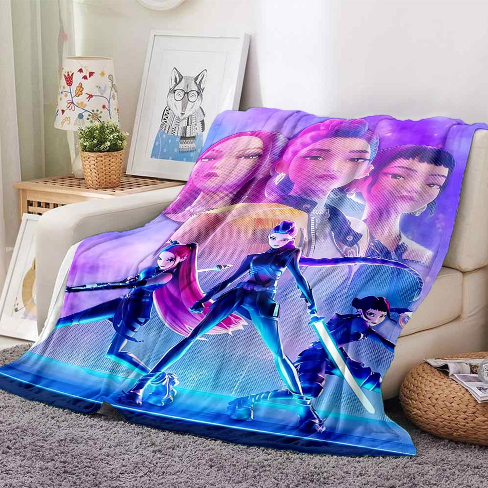 1 шт. K-POP Охотники на демонов, Плед Huntrix, Плед для дивана, кровати, Путешествий, Кемпинга, Гостиной,